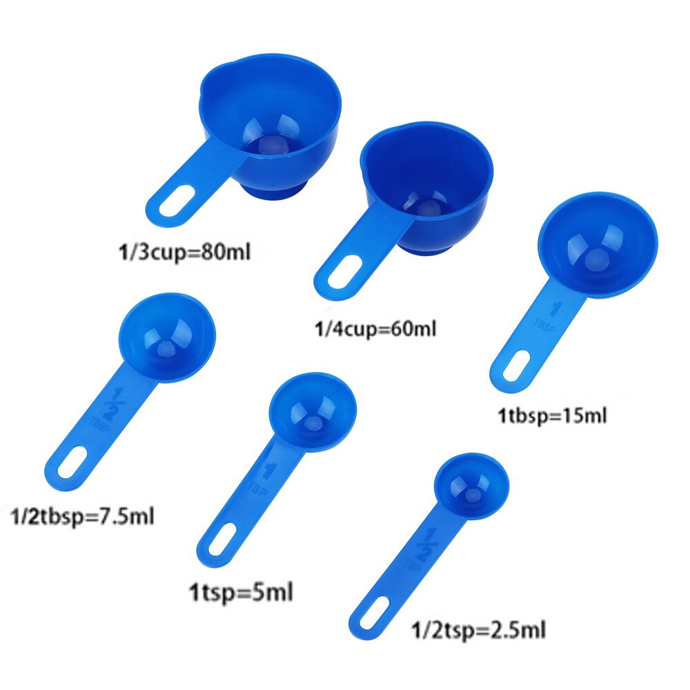 Tupperware SET / 2 MINI MAGNET MEASURE SPOONS 1 TBSP 1 TSP SPOON BLUE –  Plastic Glass and Wax ~ PGW