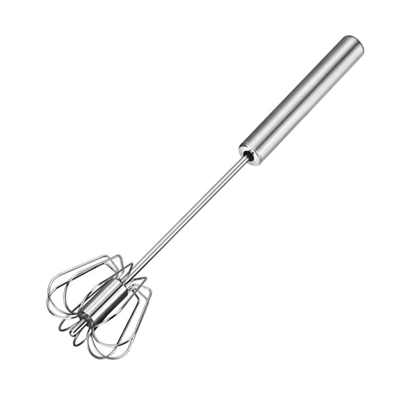 Semi-Automatic Mixer Egg Beater Manual Self Turning 304 Stainless