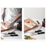 3 piece Angled Spatula - Stainless Steel with Plastic handles