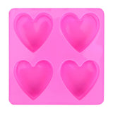 Heart Silicone Mold 4 Cavity - Fondant Chocolate Cupcake Candy Baking Mold