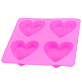 Heart Silicone Mold 4 Cavity - Fondant Chocolate Cupcake Candy Baking Mold