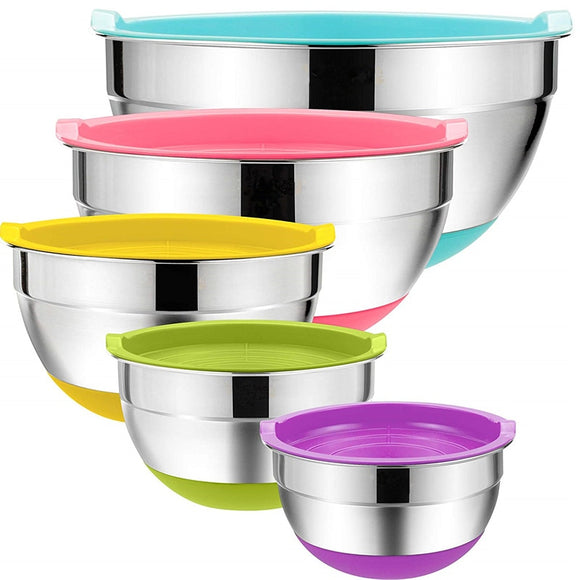 Mixing Bowls, 5 pc Stainless Steel