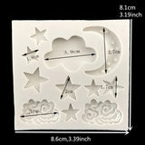 DIY 3D Cake Decorating Mold Stars Moon Cloud Mould for Fondant Silicone Sugar Craft Cake Decorating Fondant Mold|Cake Molds|