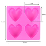HILIFE 4 Hole Heart Style 3D Cake Mold Fondant Cake Chocolate Decoration Cupcake Jelly Candy Baking Tool Party Supply|Cake Molds|