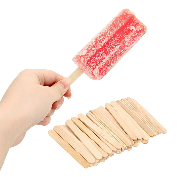 HILIFE 50Pcs/Lot Natural Wood Ice Cream Sticks Kids DIY Hand Crafts Colored Wooden Popsicle Sticks Art Ice Cream Tools|Ice Cream Sticks|
