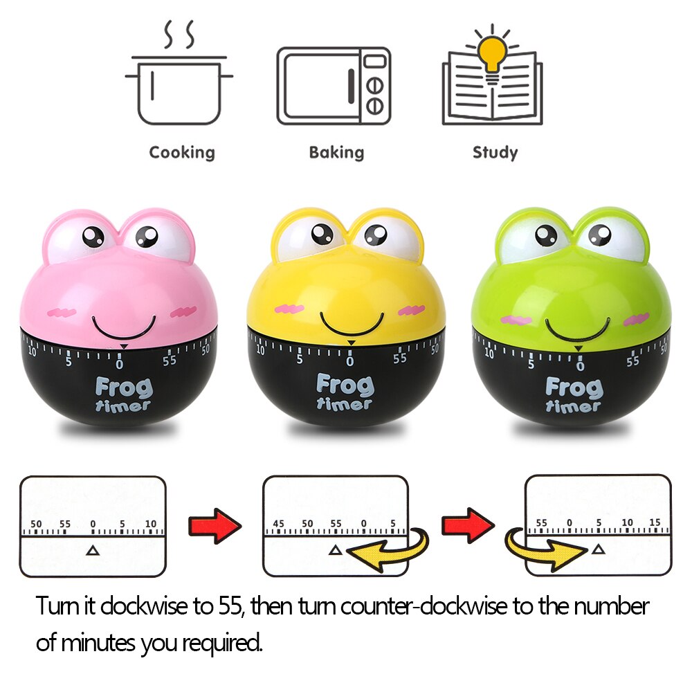 Frog Kitchen Timer 60 Minutes - Cute Mechanical Timer Cooking Kids ...