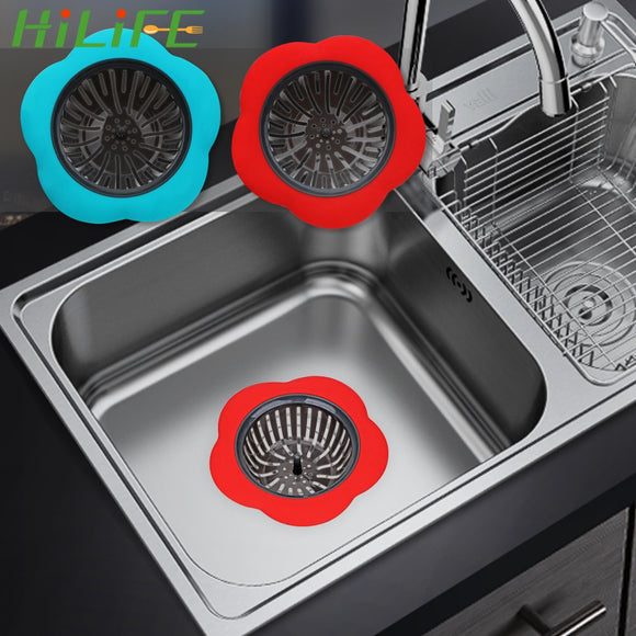 HILIFE Anti blocking for Colander Sewer Hair Filter Shower Sink Drains Cover Flower Shaped Kitchen Sink Strainer Kitchen Tools|Colanders & Strainers|