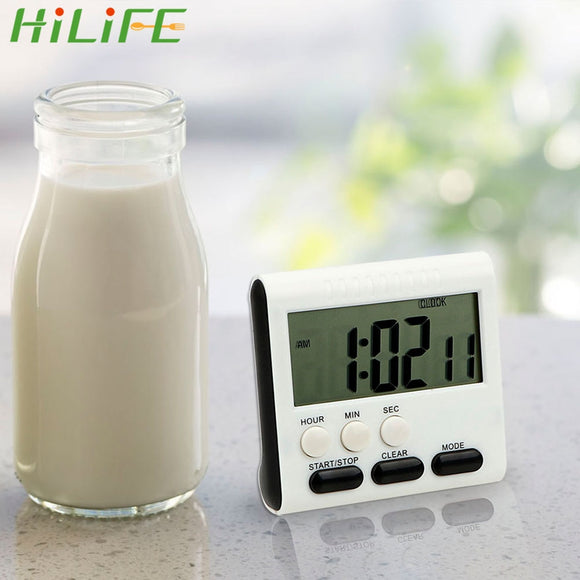 HILIFE Memory Function Magnetic Kitchen Timer Large LCD Digital Timers Count Up Down Alarm Clock 12 Hours Cooking Timer|Kitchen Timers|