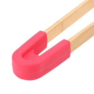 Tongs, Bamboo with Silicone Grip