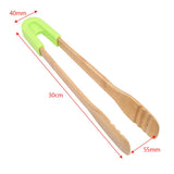Tongs, Bamboo with Silicone Grip