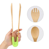 Tongs, Bamboo with Silicone Grip