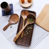 Thailand Teak Natural Wood Tableware Spoon Ladle Turner Long Rice Colander Soup Skimmer Cooking Spoons Scoop Kitchen Tool Set|Cooking Tool Sets|