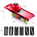 Vegetable Mandoline With Steel Blade - 6 in 1