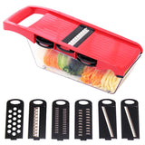 Vegetable Mandoline With Steel Blade - 6 in 1