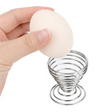 Stainless Steel Egg Holder - Wire Tray Spring Stand for Boiled Eggs