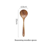 Thailand Teak Natural Wood Tableware Spoon Ladle Turner Long Rice Colander Soup Skimmer Cooking Spoons Scoop Kitchen Tool Set|Cooking Tool Sets|