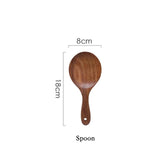 Thailand Teak Natural Wood Tableware Spoon Ladle Turner Long Rice Colander Soup Skimmer Cooking Spoons Scoop Kitchen Tool Set|Cooking Tool Sets|