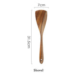 Thailand Teak Natural Wood Tableware Spoon Ladle Turner Long Rice Colander Soup Skimmer Cooking Spoons Scoop Kitchen Tool Set|Cooking Tool Sets|