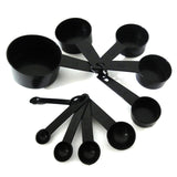 10Pcs/Set Black Color Measuring Cups And Measuring Spoon Scoop Silicone Handle Kitchen Measuring Tool|Measuring Spoons|