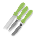 3 piece Angled Spatula - Stainless Steel with Plastic handles